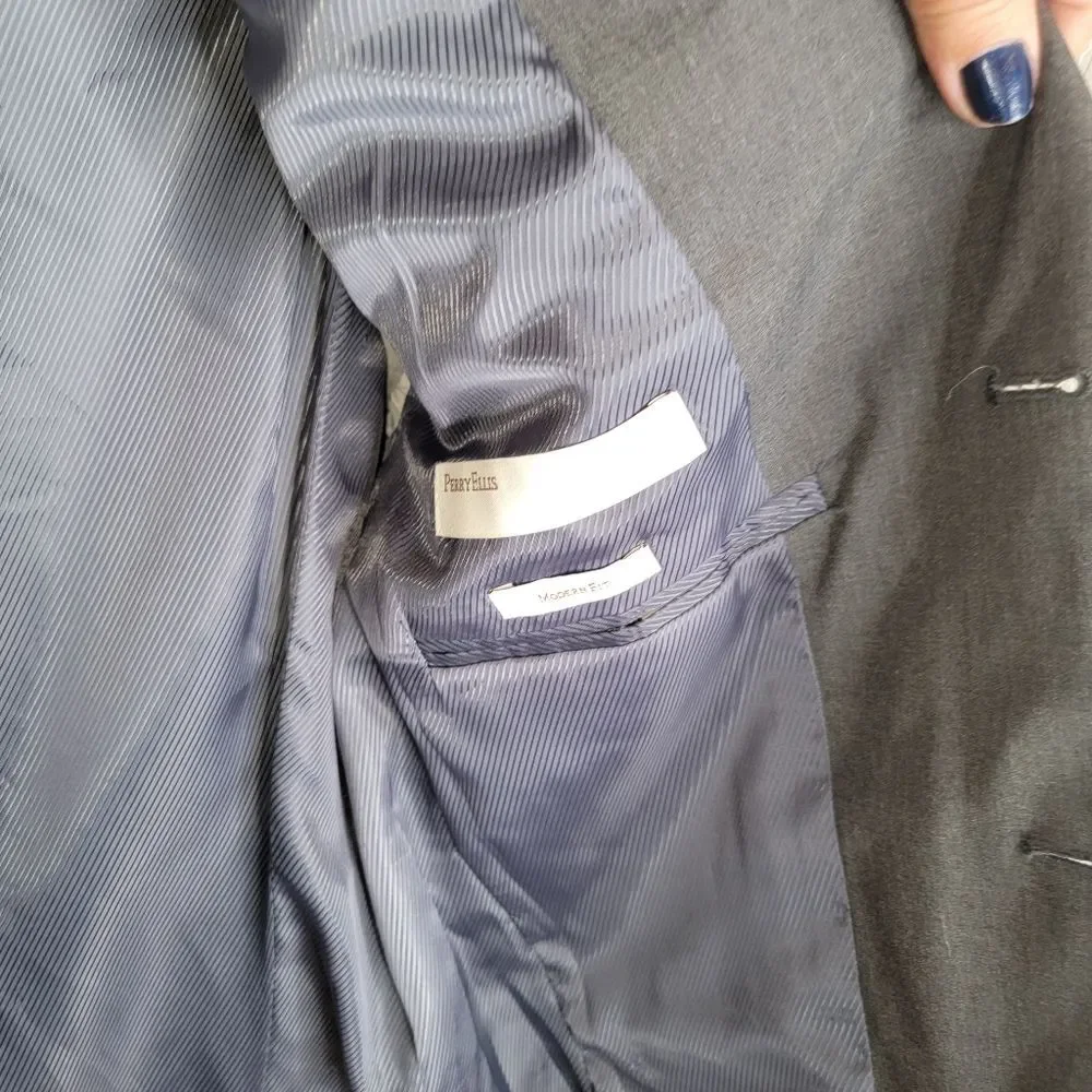 Perry Ellis Modern Fit gray suit blazer jacket size 38